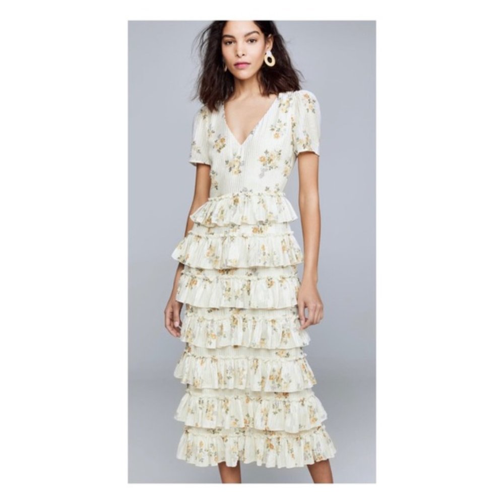 Wayf Ruffled Midi Dress